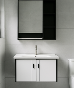 Wall Hung Cabinet & Mirror with Shelf (K01-80)