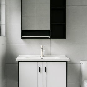 Wall Hung Cabinet & Mirror with Shelf (K01-80)