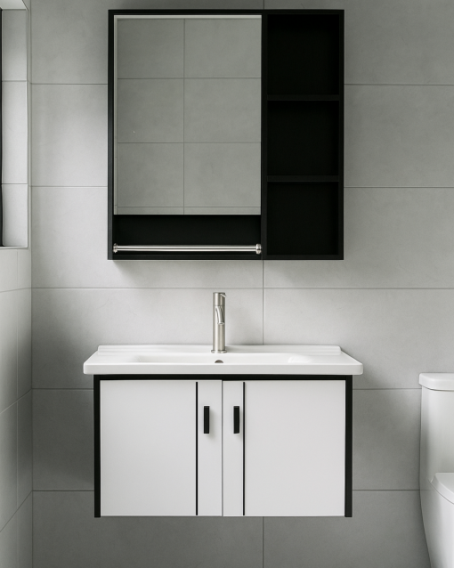 Wall Hung Cabinet & Mirror with Shelf (K01-80)