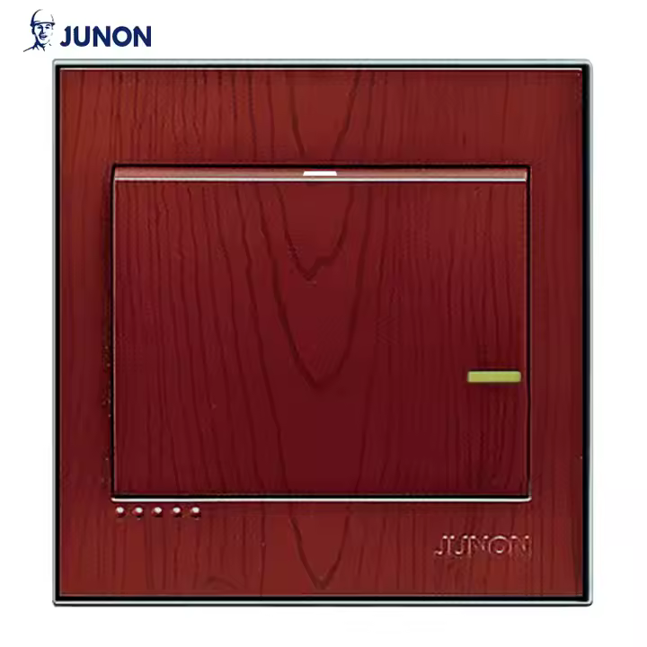 JUNON Wooden Cherry 1 Gang 2 Way Switch