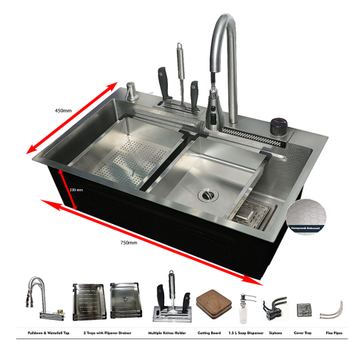 Smart Kitchen Sink Honey Comb - 75X46X23cm - Image 7