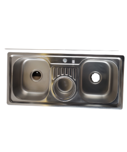 Double Bowl Kitchen Sink (with Side Waste Bin)