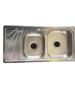Double Bowl Single Tray Kitchen Sink (Deep Stainless)