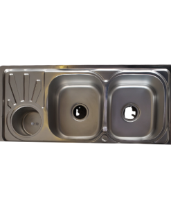 Double Bowl Kitchen Sink (with Side Waste Bin)