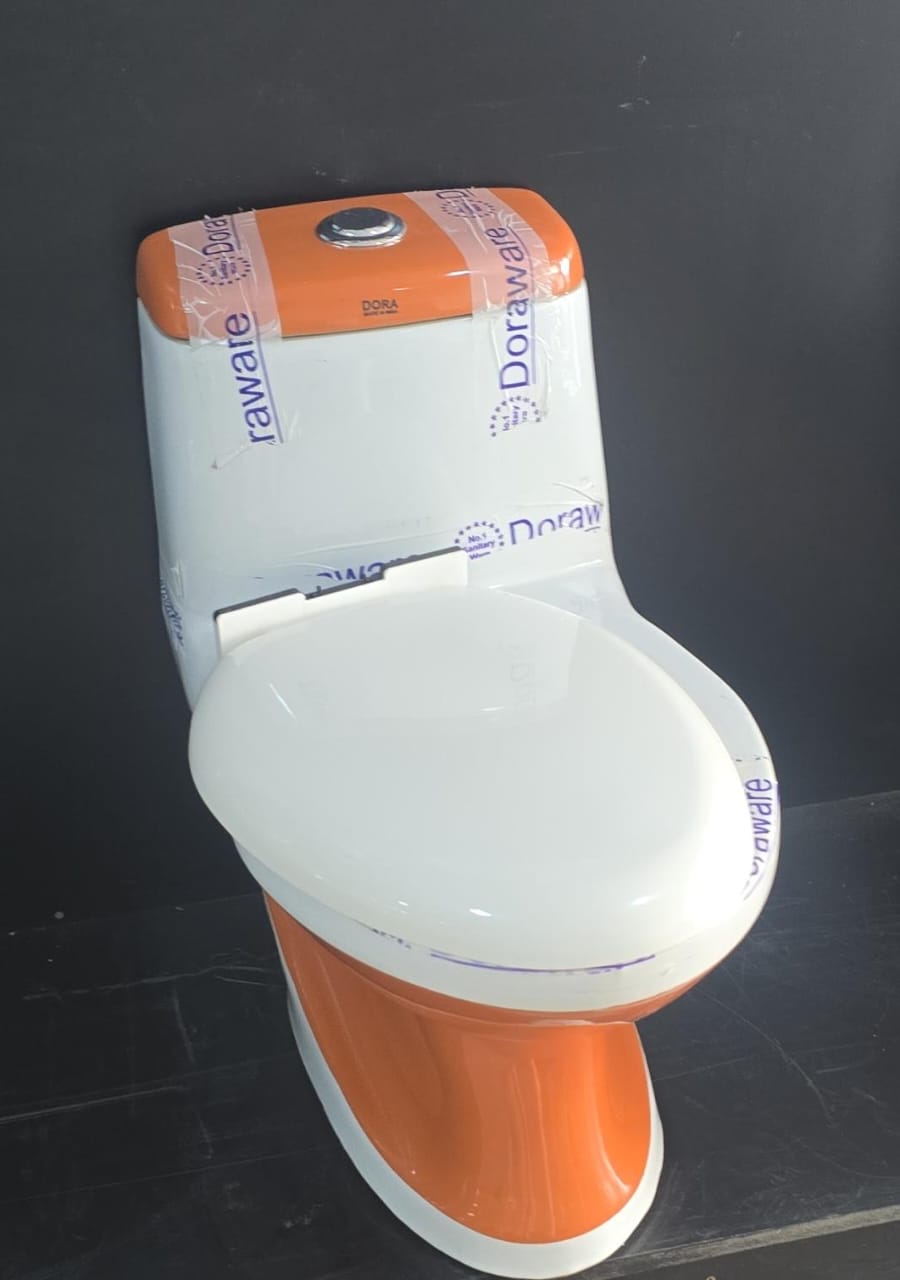 Doraware One Piece Toilet (Orange & White) Doraware One Piece Toilet (Orange & White)